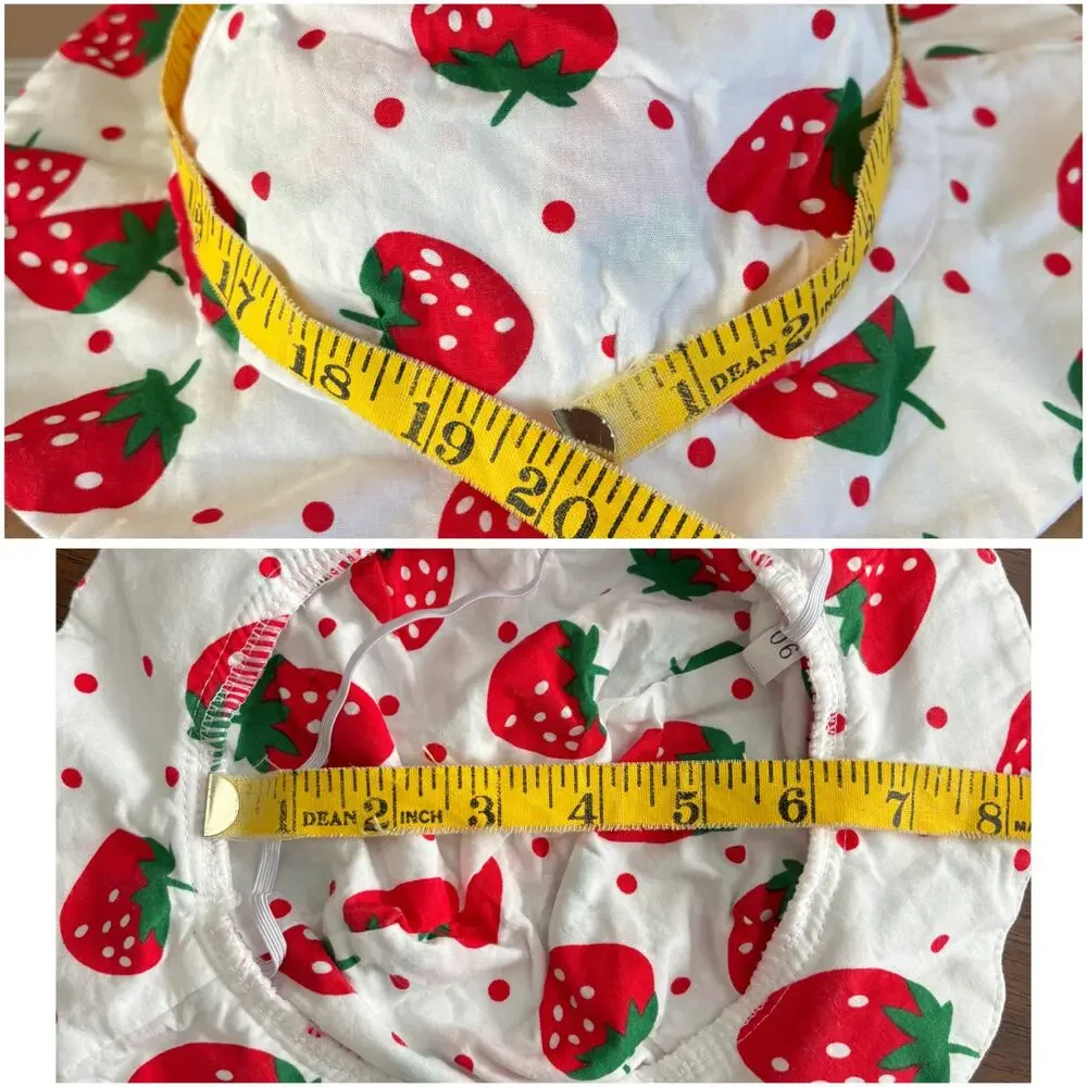 Gerber Lemon Squeeze One Piece Ruffled Swimsuit (Size 12M) & Strawberry Sun Hat